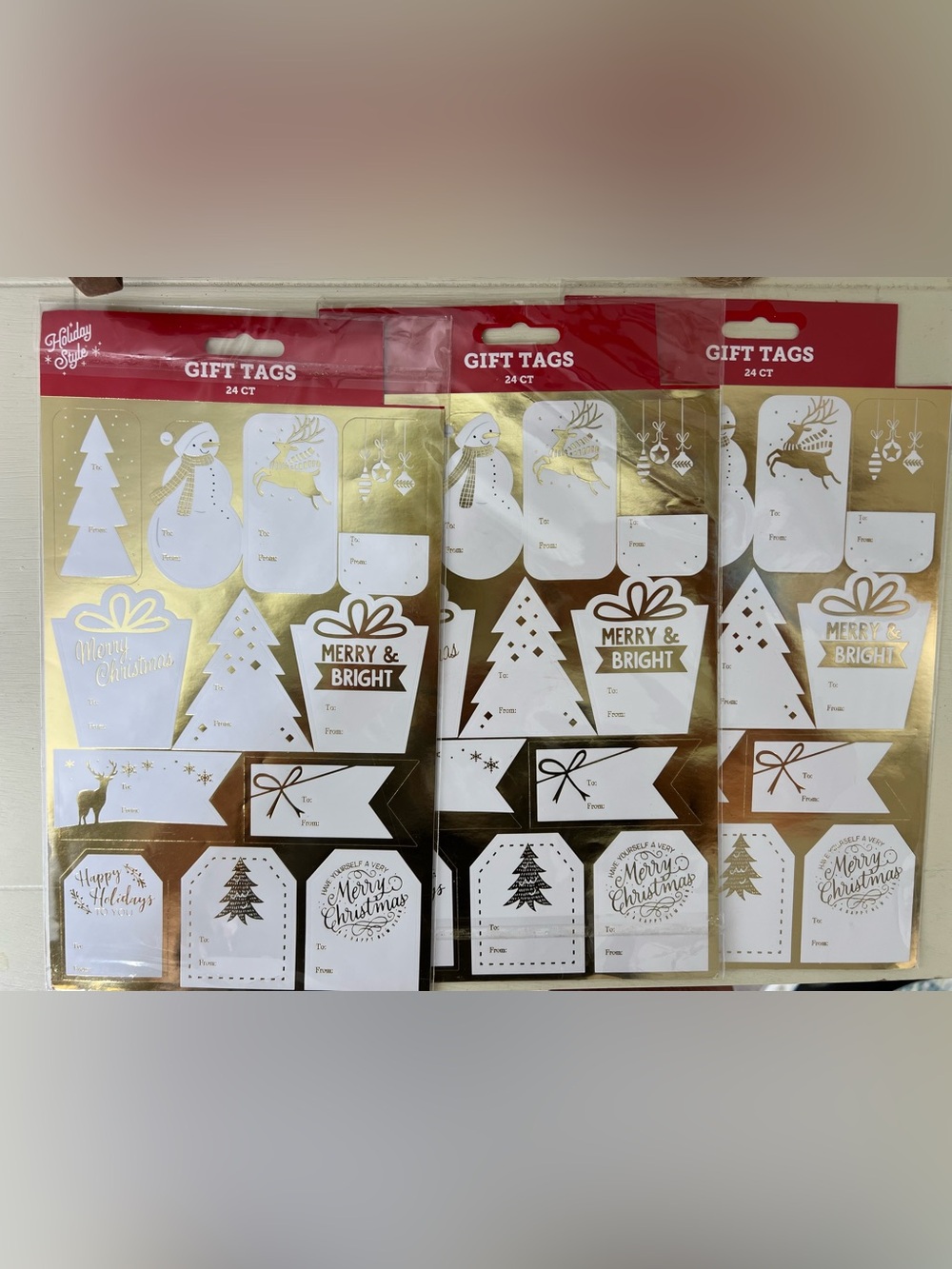 Brand New-Holiday Style Gift Tags-3 Packs